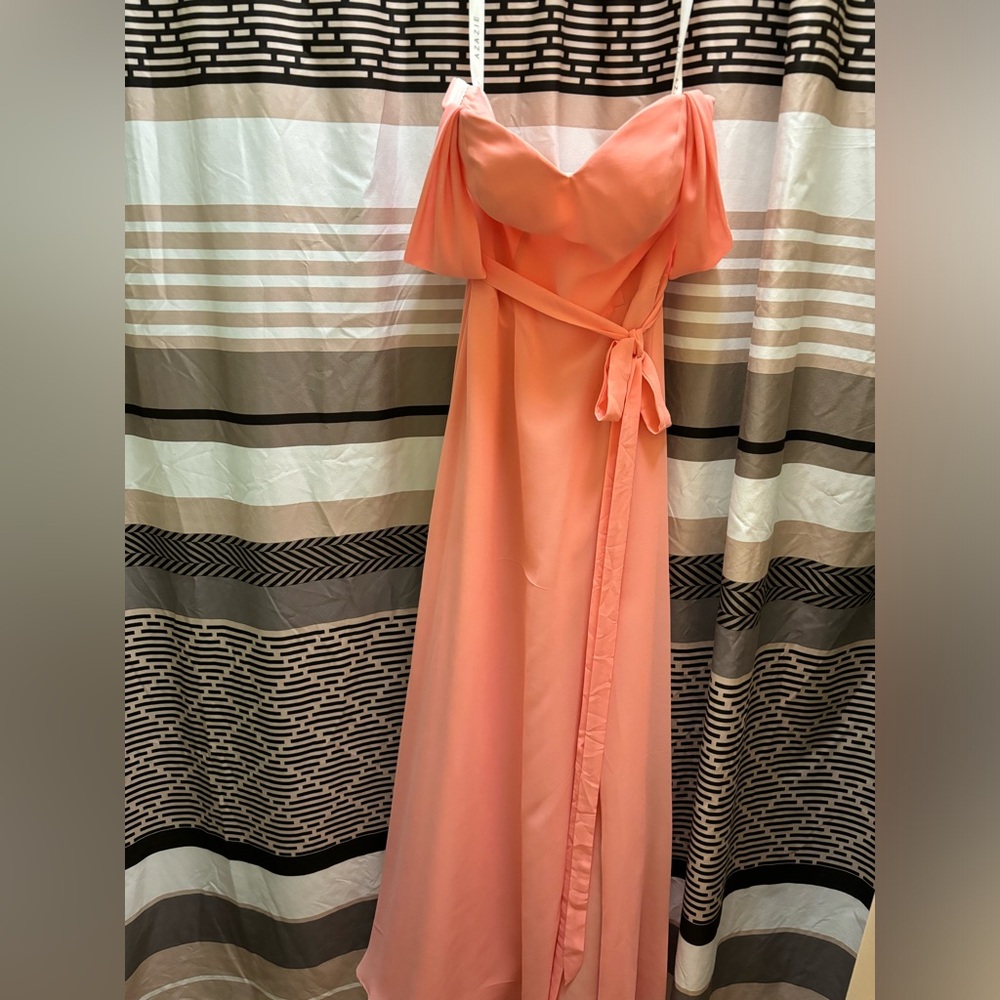 Azazie bridesmaid dress, size 4, coral.